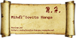 Mihálovits Hanga névjegykártya